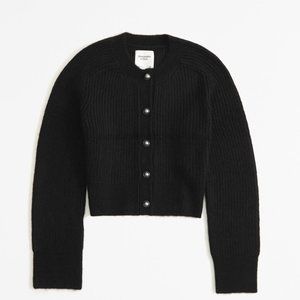 Abercrombie Black Crew cut cardigan